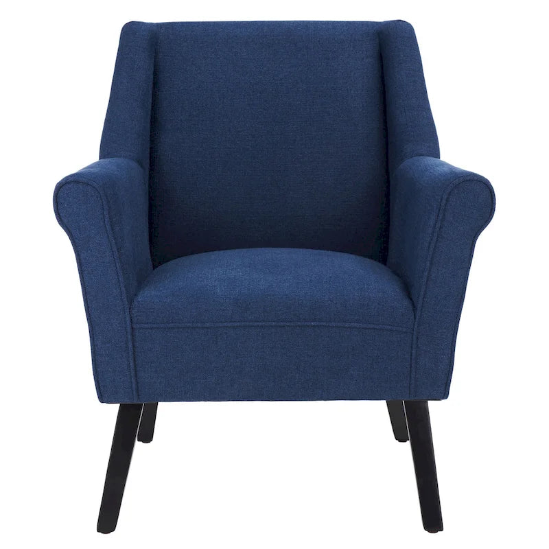Classic Contemporary Linen Accent Chair with Rolled Arms