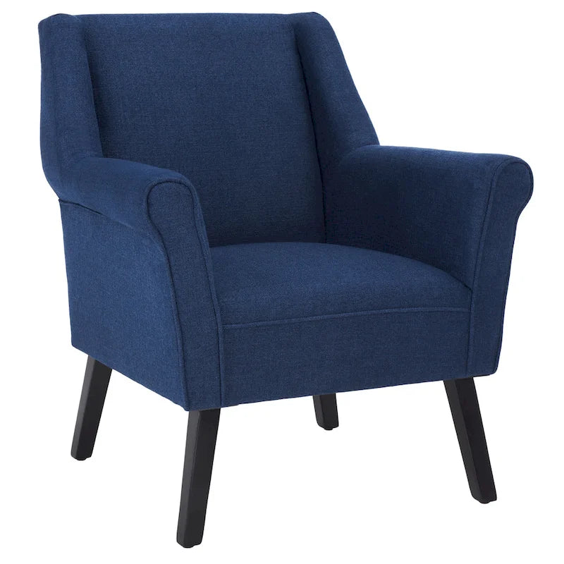 Classic Contemporary Linen Accent Chair with Rolled Arms