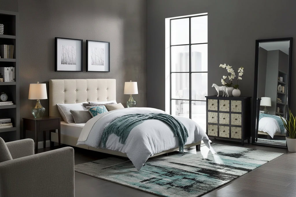 Copper Grove Bienhoa Queen Button-tufted Upholstered Platform Bed