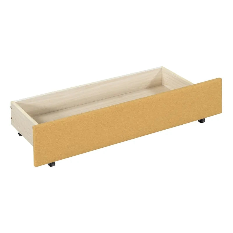 Full Size Upholstered Daybed with Linen Backrest and 2 Storage Drawers