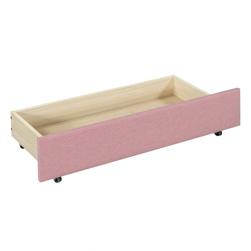 Full Size Upholstered Daybed with Linen Backrest and 2 Storage Drawers