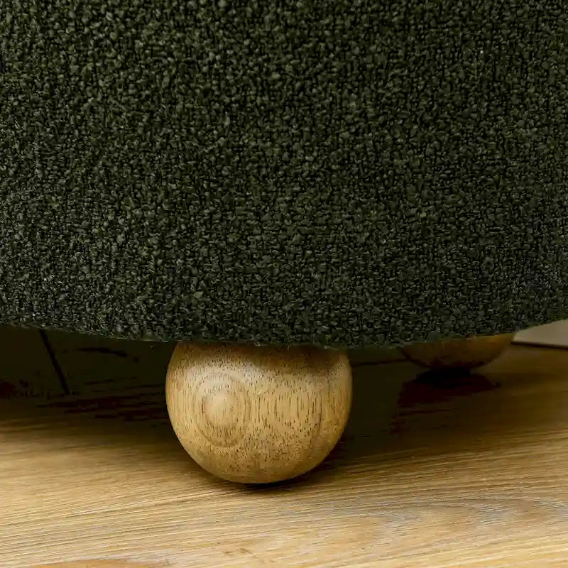 Upholstered Storage Ottoman Bench with Gold Ball Legs