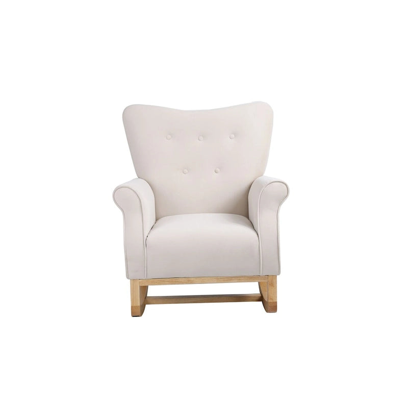 Upholstered Rocking Chair for Nursery and Living Room with Foam Cushion