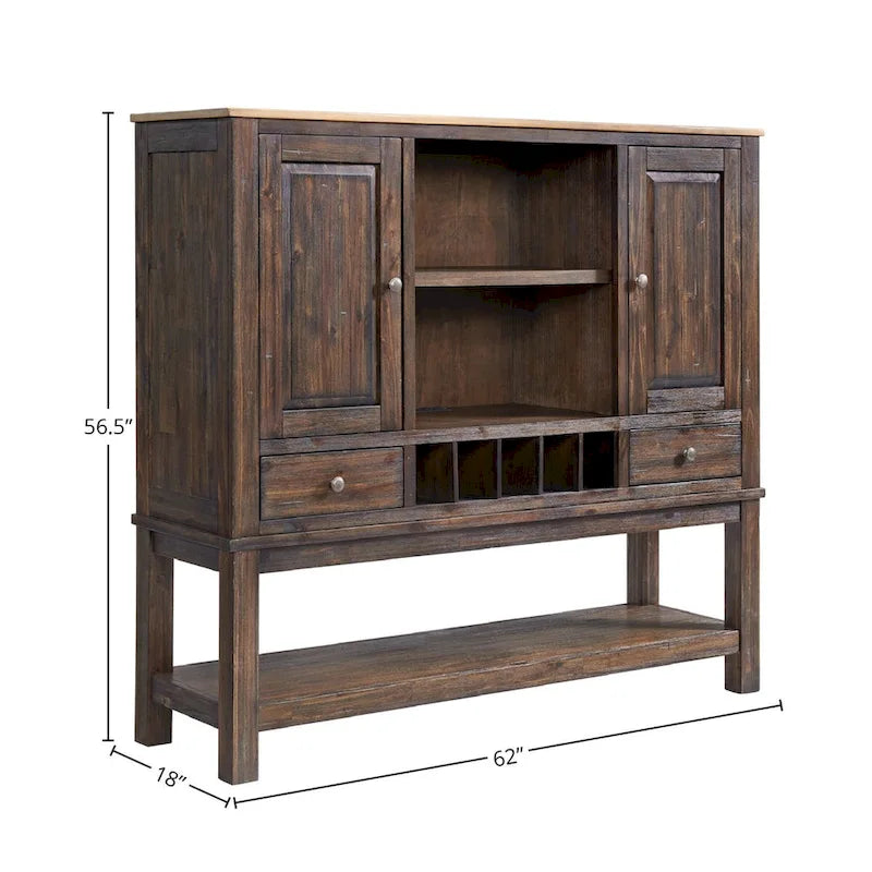 62 Inch Sideboard with Wine Storage