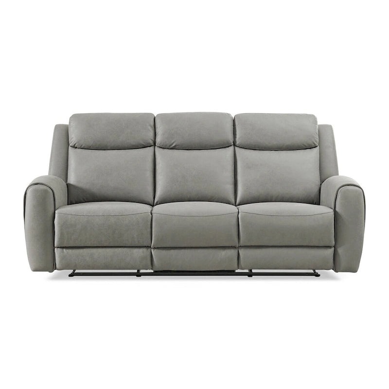 Transitional Manual Reclining Sofa, Gray
