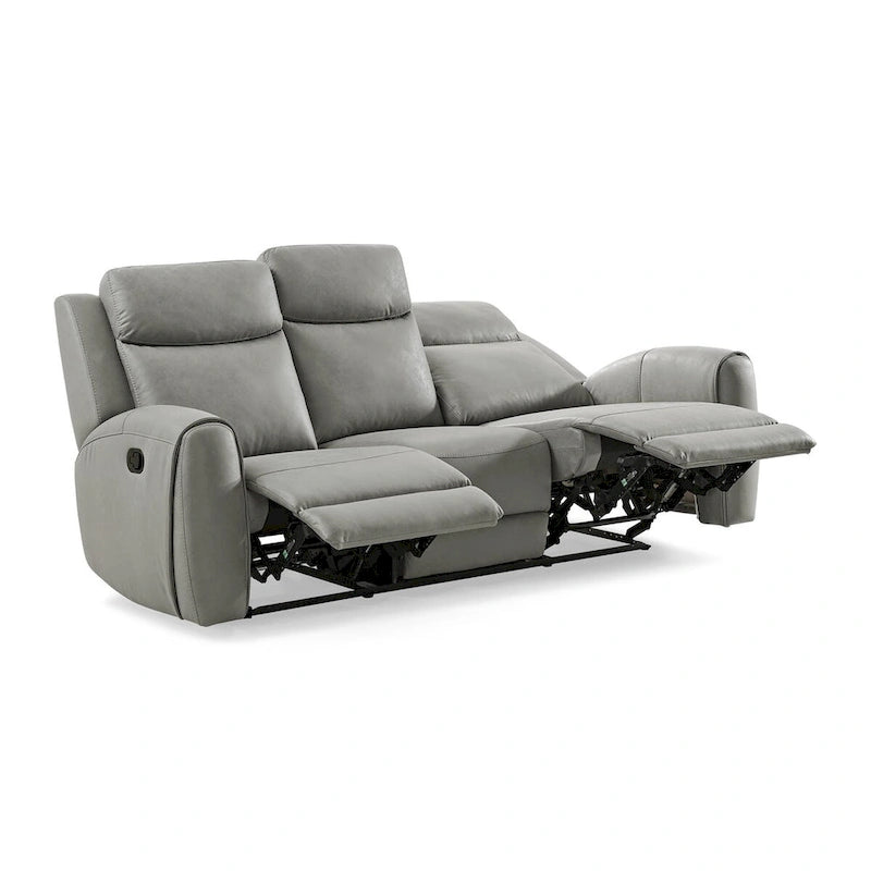 Transitional Manual Reclining Sofa, Gray