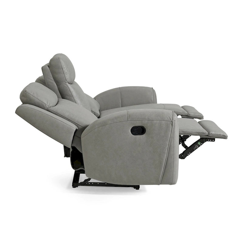 Transitional Manual Reclining Sofa, Gray