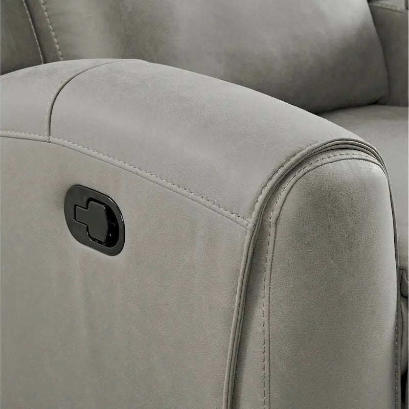 Transitional Manual Reclining Sofa, Gray