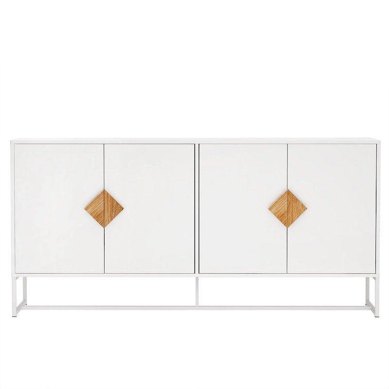 2-Door Sideboard with Square Wood Handle and Interior Shelf