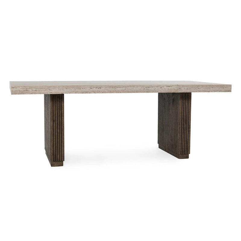 82 Travertine Laminate Dining Table in Brown