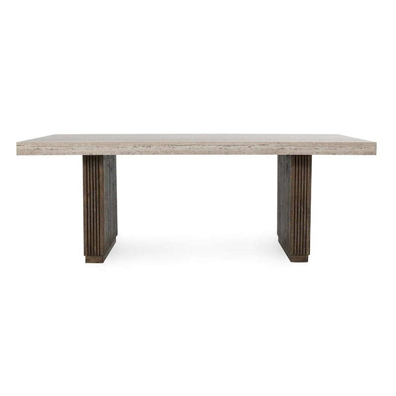 82 Travertine Laminate Dining Table in Brown