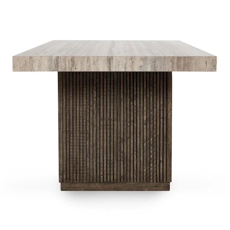 82 Travertine Laminate Dining Table in Brown