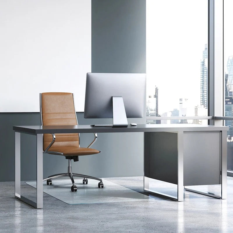 Tempered Glass Chair Mat for Hard Floors and Carpet, 48 x 60 Inch