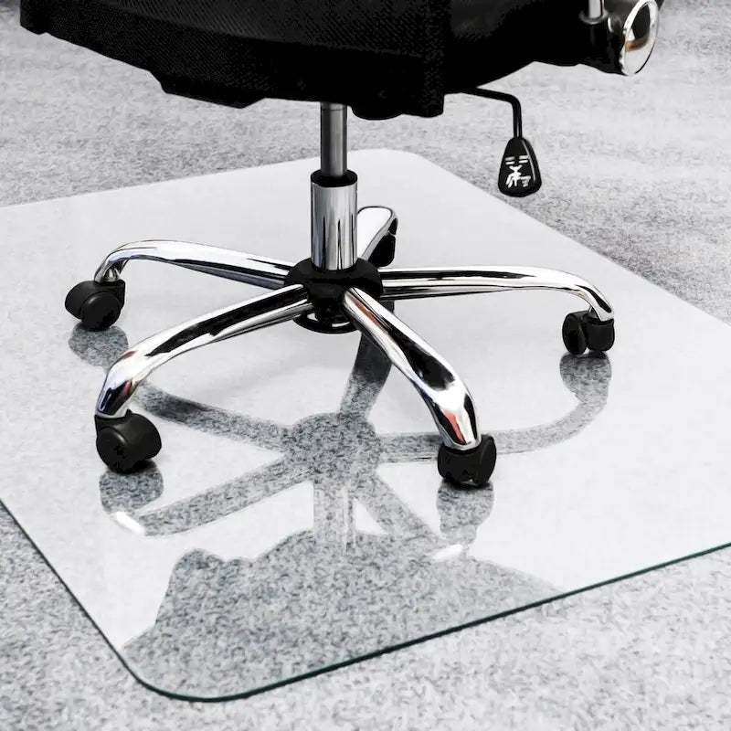 Tempered Glass Chair Mat for Hard Floors and Carpet, 48 x 60 Inch