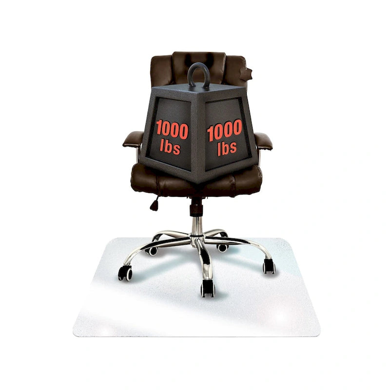 Tempered Glass Chair Mat for Hard Floors and Carpet, 48 x 60 Inch