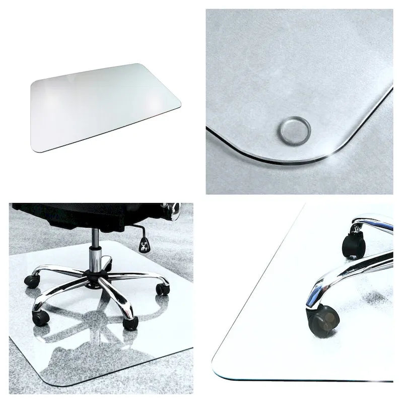 Tempered Glass Chair Mat for Hard Floors and Carpet, 48 x 60 Inch