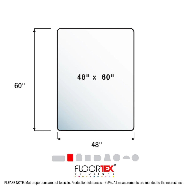 Tempered Glass Chair Mat for Hard Floors and Carpet, 48 x 60 Inch