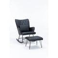 Rocking Chair with Lumbar Pillow and Footrest for Nursery and Living Room