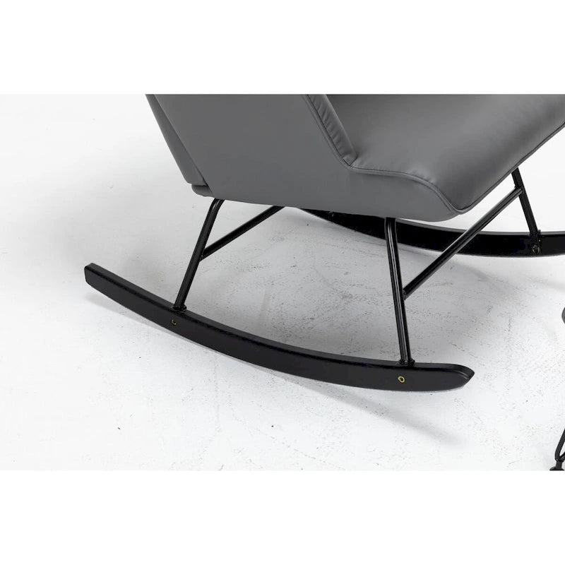 Rocking Chair with Lumbar Pillow and Footrest for Nursery and Living Room