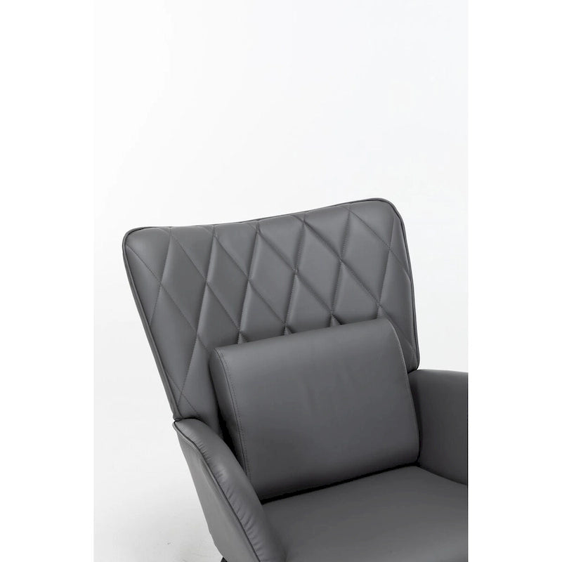 Rocking Chair with Lumbar Pillow and Footrest for Nursery and Living Room