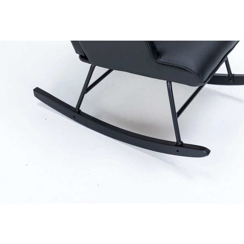 Rocking Chair with Lumbar Pillow and Footrest for Nursery and Living Room
