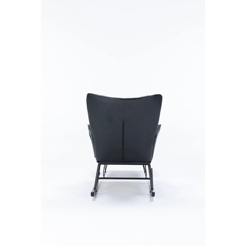 Rocking Chair with Lumbar Pillow and Footrest for Nursery and Living Room