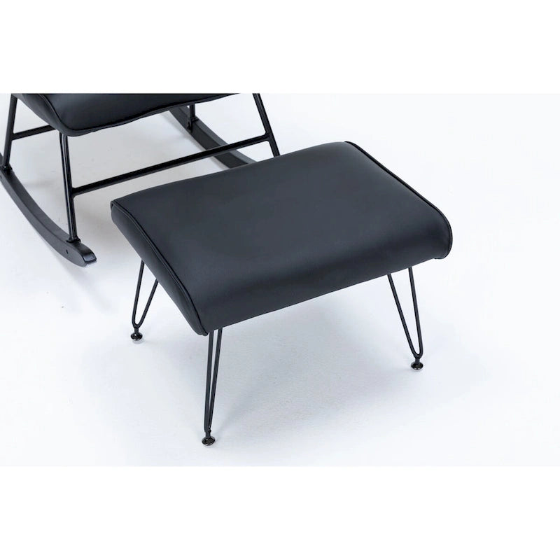 Rocking Chair with Lumbar Pillow and Footrest for Nursery and Living Room