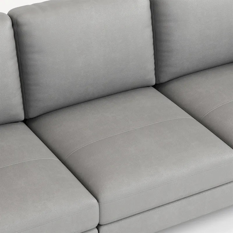 Modern Faux Leather Sectional Sofa with USB Charging Ports