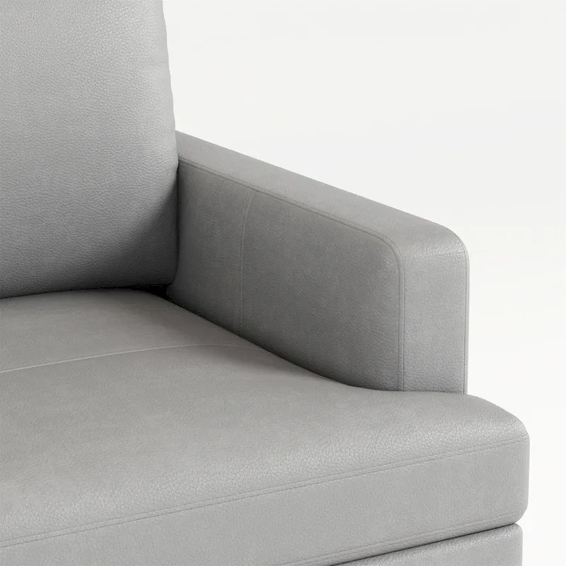 Modern Faux Leather Sectional Sofa with USB Charging Ports