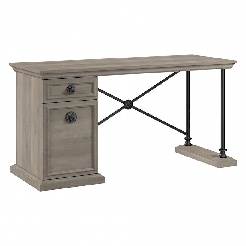 60 Inch Office Desk with Storage, Drawer, and Wire Management