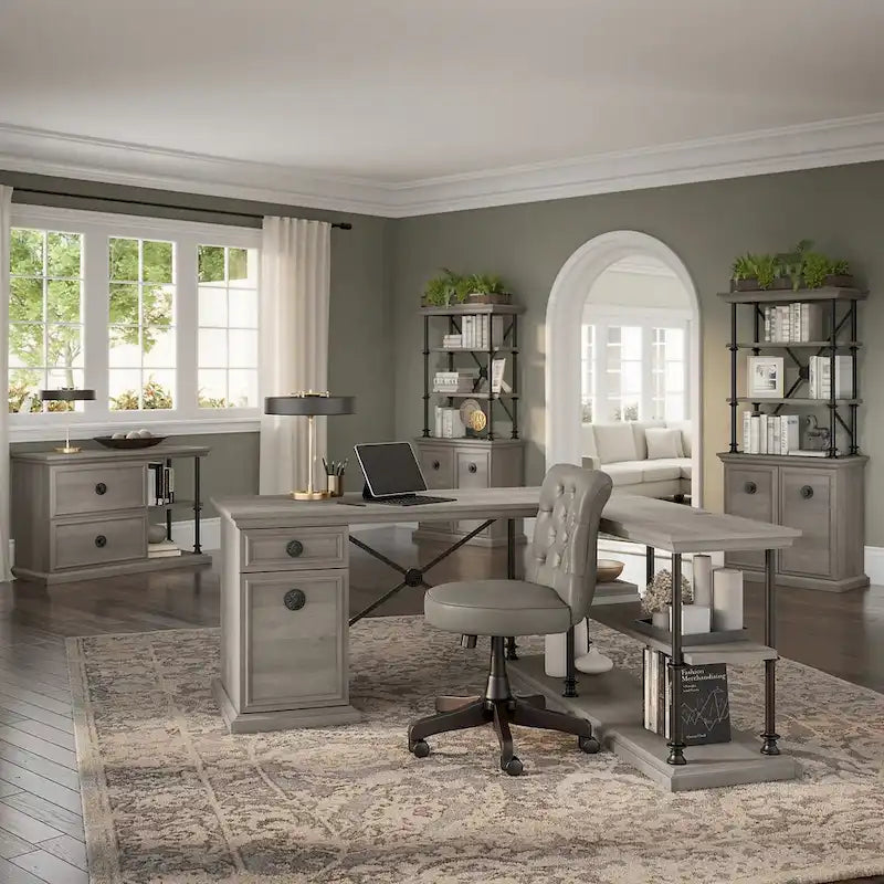 60 Inch Office Desk with Storage, Drawer, and Wire Management