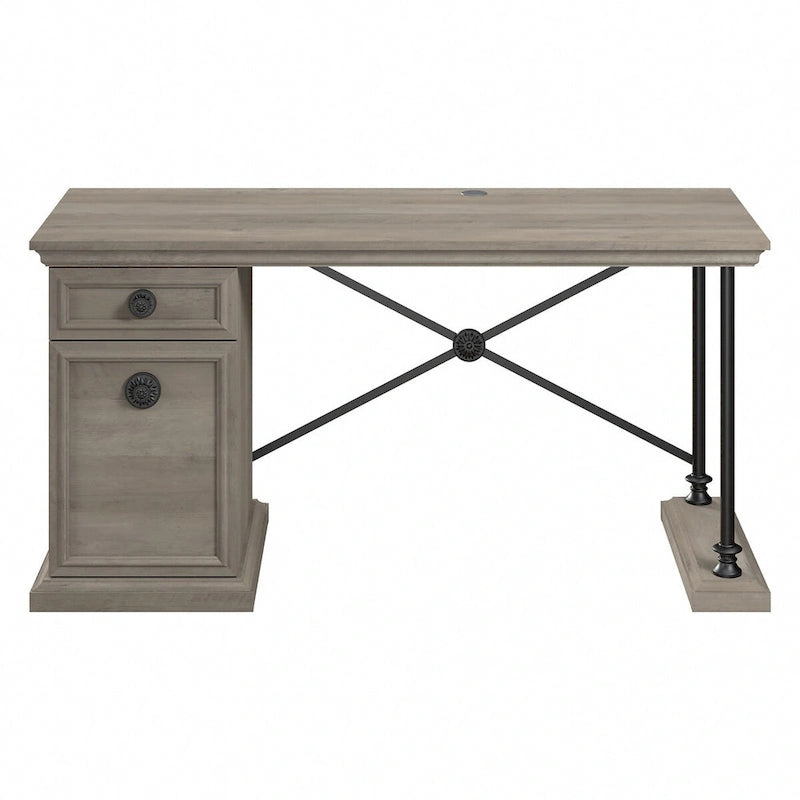 60 Inch Office Desk with Storage, Drawer, and Wire Management